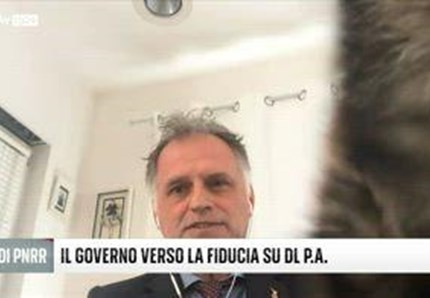 Garavaglia interrotto dal gatto durante l'intervista a Sky